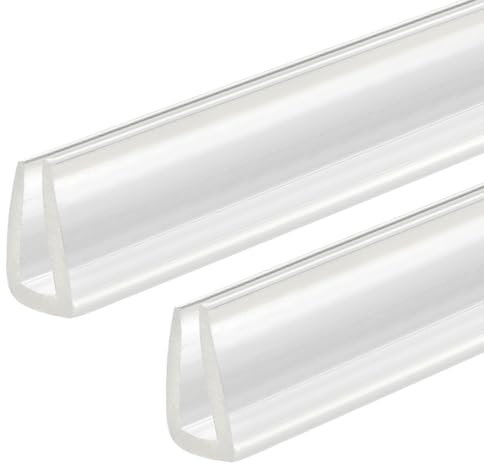 sourcing map U-K-Kantenverkleidung, 1,5 m Länge, Gummischutz, Dichtungsstreifen, Kantenschutz, passend für 4–5 mm Kanten, transparent, 2 Stück