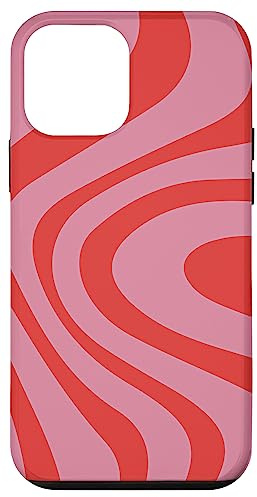 Hülle für iPhone 12 mini Retro Liquid Swirl Abstraktes Muster in Pink und Rot