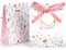 BETESSIN Gastgeschenkbox Hochzeit - 50 Stück Blumige Geschenkschachtel mit Anhänger und Bändern - Gastgeschenke Verpackung für Hochzeit, Geburtstag, Taufe, Babyparty