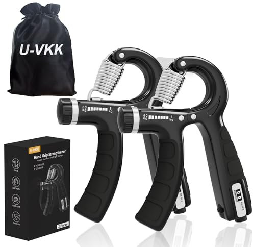 U-VKK Handgriffstärker, Handtrainer, 2er Set, Handtrainer, Unterarmtrainer, verstellbarer Griff 5-60 kg, Hand-Unterarm-Trainingsgerät