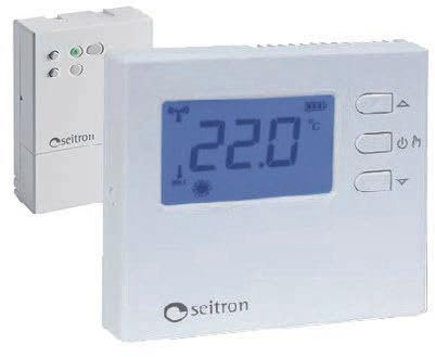 ODM Tremobrico KIT RADIO 2 TERMOSTATO DIGITALE a Batteria con RICEVITORE WIRELESS (TRD02B) (DRR01M) SEITRON