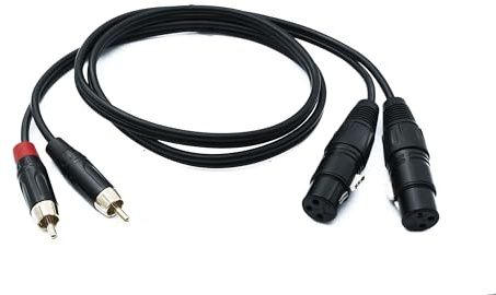 System-S Câble audio XLR 100 cm 2 x 3 broches femelle vers 2 x RCA 2 broches mâle