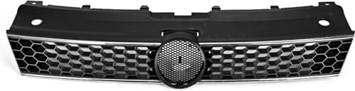 ZHJYFC66 Auto Front Kühlergrill für VW Polo 6R 2009-2014, Vorne Kapuze Kühlergrill Grill Obere Stoßstange Gitter Auto zubehör,Black