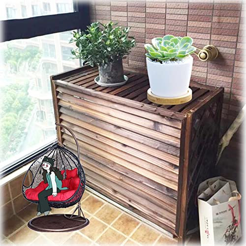 Wooden Air Conditioner Cover for Window Mounted Air Conditioning Unit Solid Wood Outdoor Privacy Screen and Flower Stand Water Proof Dustproof Trash Can Enclosure Fence Stand Condensing Unit