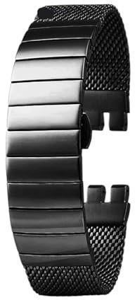 AXTGBHL Passend for Swatch YCS YAS YGS IRONY Armband aus massivem Edelstahl, Herren-Metallarmband, 19, 20, 21 mm, Mesh-Gurt, Uhrenzubehör(Black,20mm)