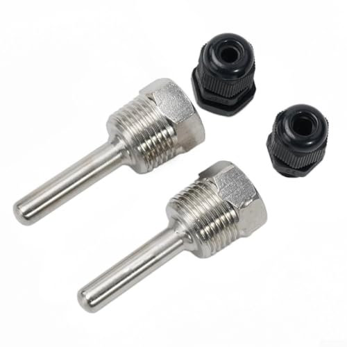 Edelstahl für Temperaturfühler Hülsen mit G 1/2 Gewinde, 2er Set (8x50mm)