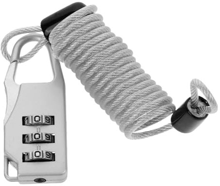 SOLUSTRE 1 Set Kombinationsschloss Mit Verstellbarem Stahlseil Für Gepäck Koffer Und Sportgeräte Sicheres Kabelschloss Für Reisen Skifahren Und Helm Sicherung TSA Zertifiziert