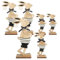 com-four® 6X Deko Aufsteller für Ostern - Großer und Kleiner Osterhase mit Blume - Osterdeko zum Hinstellen - Osterdekoration aus Holz (6 Stück - braun/weiß)