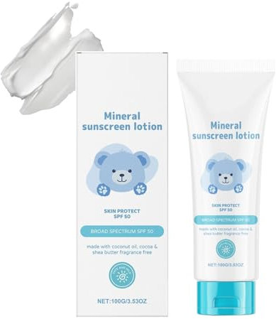 Baby Mineral Body Sunscreen SPF 50, All-Day Protection, Baby & Child Safe, Reef Safe Skincare, der Speziell für die Empfindliche Haut von Kindern und Babys Entwickelt Wurde, 100g (1)