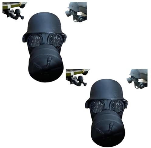 2pcs Deckkappe Für Die Anhängerkupplung, Abdeckung Anhängerkupplung In Gasmaske-Helm-Form, lustig Gasmaske Helm Anhängerkupplung Schild für Auto trimmen