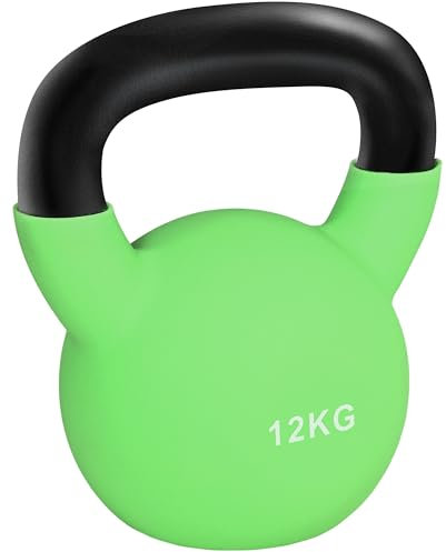 HOMCOM Soft Kettlebell, 12kg Kettle Bell with Non-Slip Handle for Home Gym Weight Lifting and Strength Training, Green