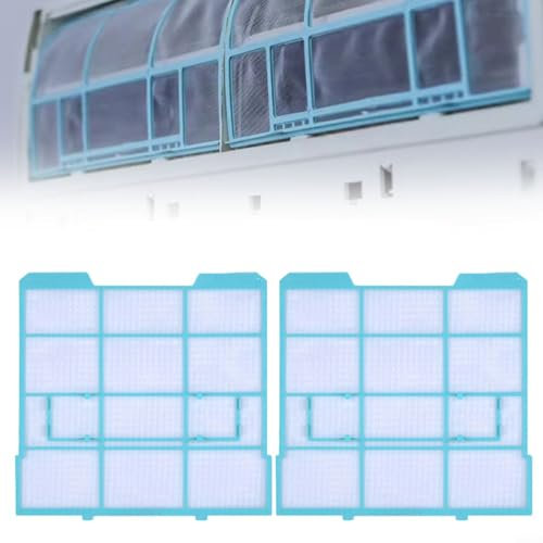 Lot de 2 filtres de climatisation - Grille intérieure - Filtre à poussière - Accessoire pour climatiseurs split - Facile à installer et lavable - Filtre universel de climatisation (29 x 27,5)