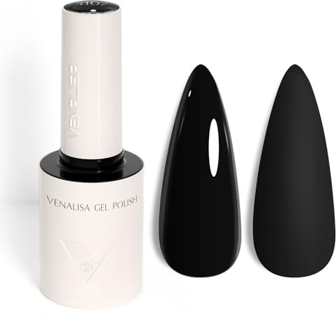 Venalisa Gel Nail Polish Black 10ml UV LED Soak Off Nail Art 5107 | Stylish Round Bottle • Rich Pigment Formula • Easy Application • Salon Quality Finish • DIY Nail Art • Long Lasting