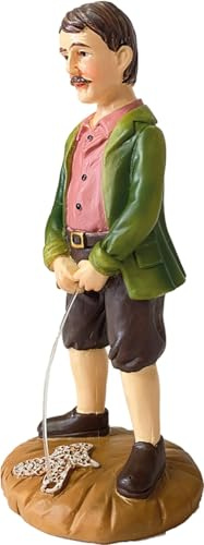 FADEDA Hirte pinkelnd/Höhe:9 cm/handbemalt/detailgetreue Krippen Figuren - Weihnachten Tisch Dekoration Krippe Zubehör