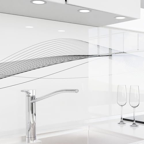 danario Küchenrückwand selbstklebend, Glasoptik 0,8 mm - Spritzschutz Küche | Die smarte Alternative zu Glas. Nur bei uns: Ablösbar & mieterfreundlich. Überbrückt Fliesen