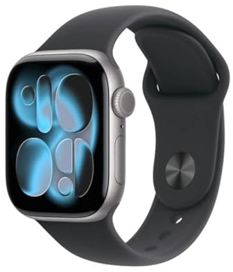 Apple Watch Series 11 [GPS 46mm] Smart Watch with Space Grey Case and Black Sport Band, Sleep Score, Activity Tracker, Health Tracker, Screen Always On (Renewed)