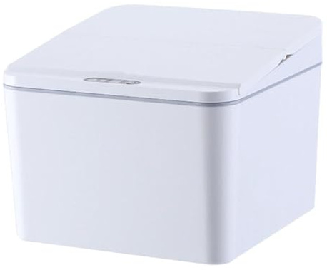 YIXANNX Poubelle de Salle de Bain, Poubelle Chambre avec Couvercle, Intelligente sans Contact, élimination des déchets sans Odeur, système tri des déchets Efficace et Intelligent, Petite, Blanc, 4L