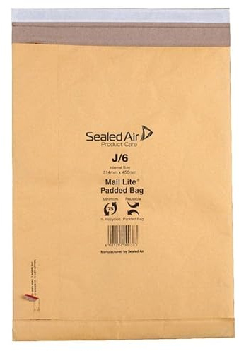 Mail Lite Size J/6 314 x 450mm Padded Postal Bag [Pack of 50]