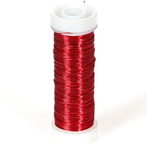 Bütic Draht - Bindedraht - Wickeldraht - Basteldraht 0,50mm Ø - 50m, Farbe:Rot