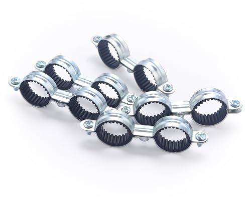 Collier Double Isophonique de Fixation x5 pour Tube Plomberie Ø22 NOYON & THIEBAULT