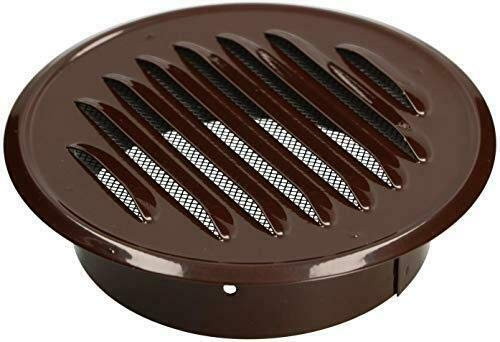KOTARBAU® Lüftungsgitter 100mm Zinkblech Braun Abluftgitter Verschrauben Flansch Insektschutzgitter Belüftungsgitter Entlüftungsgitter Lamellengitter