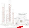 Superle Glas-Messzylinder, 10/25 / 50/100 ml, dickes Glas, 50/100 / 250 ml, mit 2 Tropfen