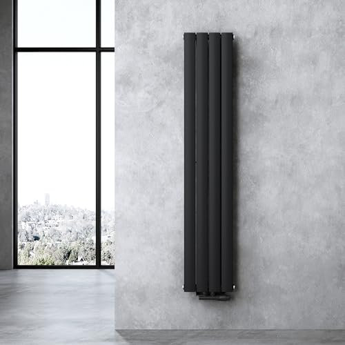 doporro Vertikal Badeizkörper Badheizung 160x30cm Anthrazit | Doppellagig Heizkörper Flachheizkörper Mittelanschluss | Flach Paneelheizkörper 920Watt