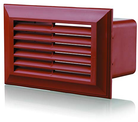 Blauberg UK Decor 81X136 Terracotta 86X230 Flat Plastic Duct Air Brick Wall Grille-204X60mm-Terracotta