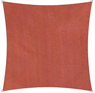 Lumaland Sunsail Cuadrado 3 x 3 Metros | Protección Solar Resistente a la Intemperie Incl. Cuerdas de sujeción | Terraza, jardín y balcón, Tejido de Vela HDPE, protección UV [Terracota]