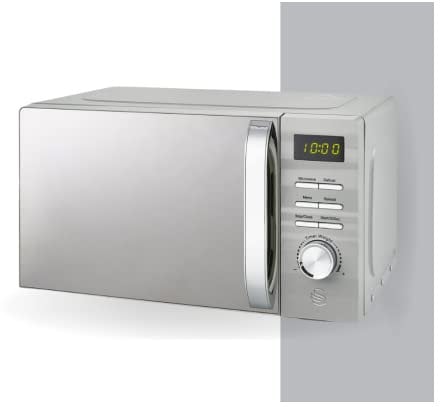Swan 700W Grey Symphony Digital Microwave, 20L Capacity, 5 Microwave Power Levels, Defrost and Reheat Settings, 60 Minute Timer and Digital Display, SM22038GRN