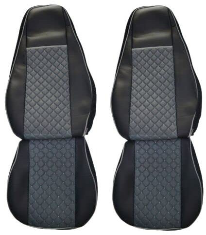24/7Auto 2x Sitzbezüge schwarz Wildleder für MAN TGX TGA LKW