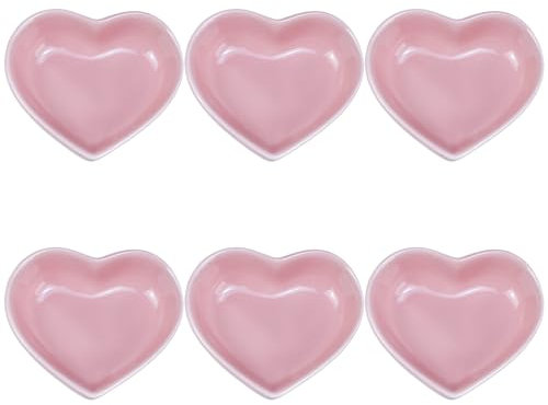 Piatti multiuso a forma di cuore in ceramica per salse, condimenti, sushi, ciotole per aperitivi, piatti da portata e piattini (set da 6), colori multipli