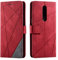 SONWO Hülle für OnePlus 8, Premium Leder PU Handyhülle Flip Case Wallet Silikon Bumper Schutzhülle Klapphülle für OnePlus 8, Rot