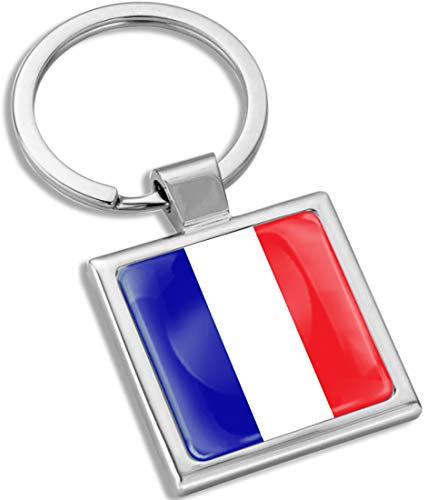 Biomar Labs® Nickel Métal Porte-clés Boite Cadeau Accessoires pour Homme et Femme Drapeau National France Le Français KK 286