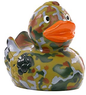 Schnabels Quietsche-Ente Tarnfleck - Geschenk für Geburt Geburtstag Namenstag Kinder Baby Freund-in Mädchen Junge - Spielzeug Bade-Ente Badewanne Deko