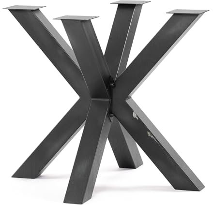 HOLZBRINK Tischgestell Spider | Massive Tischkufen/Tischbeine Metall Rohstahl mit Klarlack für Couchtisch, Esstisch, Schreibtisch, Konferenztisch | 1 Stück Tisch-Füße 85x80 cm | Höhe 72 cm