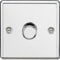 Trailing Edge Dimmer Switch Dimmable LED Light Push Button On Off Rotary 5W 150W 2 Way Rounded Edge Design (Polished Chrome - 1G)