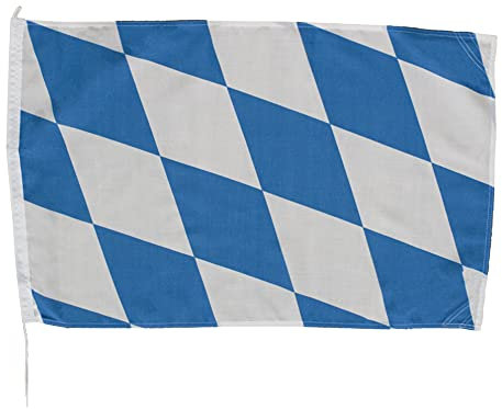 Netflags Regionalflagge Bayern mit Rauten, Schiffsflagge mit 160 g/qm Stoffgewicht, 14 verschiedene Größen und Varianten im Quer- und Hochformat (100 x 150 cm)