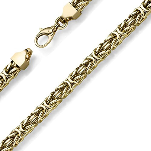 Schmuck Krone 10mm Königskette Armband Armkette 585 Gold Gelbgold handgefertigt 24cm Herren