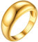 FOCALOOK 18k vergoldet Dom Ring Ehering für Damen Croissant Ring Statement Ring Trauring Verlobungsring Partnerring Modeschmuck für Hochzeit Jahrestag Größe 54 (17.2)