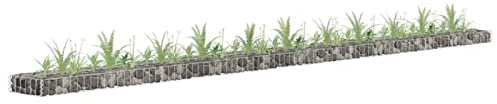 Atlojoys Arriate de gaviones, Huerto Urbano Terraza, Huerto En Casa, Regalos para La Casa, Jardineria, Exterior, Huerto Vertical, Mini Huerto, de Acero galvanizado 450x30x10 cm