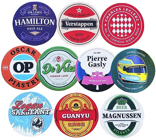 Boot and Ball Ltd Lot de 10 tapis de bière Formule 1