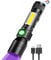 Linterna súper brillante de 1800 lúmenes, recargable por USB, 395 nm, luz UV, con base magnética, para camping, senderismo (luz negra, 7 modos, 1 pieza, con batería)