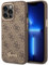 Guess Handyhülle für iPhone 14 Pro in Braun 4G Muster & Script Logo, Anti-Scratch PC/TPU, Bequem & Durable Hard Case mit Zugänglichen Anschlüssen & Stoßdämpfung