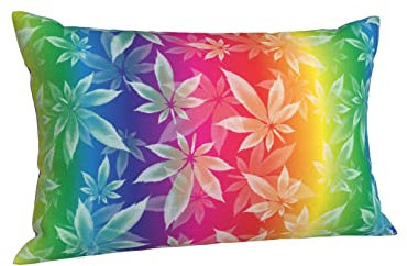 Dekokissen Cannabis-Blatt-Pflanze Bunte Zusammenfassung Kissen-Bezug Bedruckt Zierkissenhülle Home Deko Zierkissenbezüge 40X60cm Für Bed, Auto, Garten