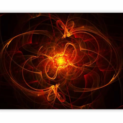 murando - Fototapete Premium-Vlies Abstrakt 100x77cm Foto Tapete Schlafzimmer Wohnzimmer Vliestapete XXL Motivtapeten Bildtapete 3d Effekt Wand Dekoration Flur Abstrakt Aufleuchten Flamme rot schwarz