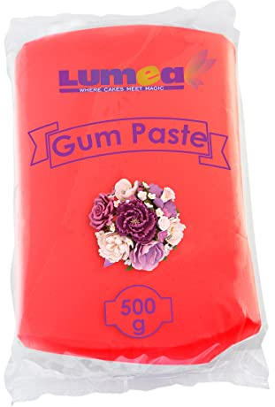 Dekozauber24 Profi Blütenpaste, 500g, essbar, 11 Farben, perfekt für Blumen, Blüten, Rüschen, feine Dekorationen, Zuckerpaste Tortendeko Fondant (Rot)