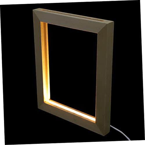 LABRIMP Leuchtender Bilderrahmen Dekorativer Bilderrahmen Aura-fotorahmen Bilderrahmen Beleuchten Led- Bilderrahmen Ausstellungsrahmen Aus Holz Kunstbildrahmen 3D Fotobox Haushalt Hölzern