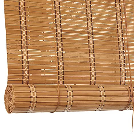 zhijiaqian456 Rétro Store Enrouleur Bambou Stores À Rouleaux Romains,Store Enrouleur Occultant,Naturel Protection Solair,Taux de Shading 60%,Personnalisable (115 x 140 cm)