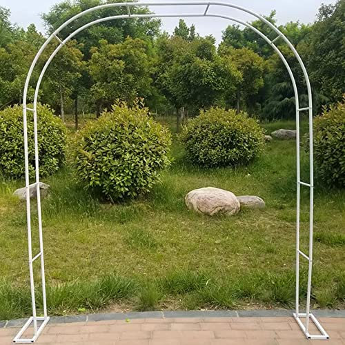 KADEUX Gartenbogen Gartenlaube Aus Metall Für Kletterpflanzen, Rosenbogen Rankbogen Mit Stützrahmen, Breite 120cm 140cm 180cm 200cm 240cm 280cm 300cm 350cm (Color : White, Size : W350xH220CM)
